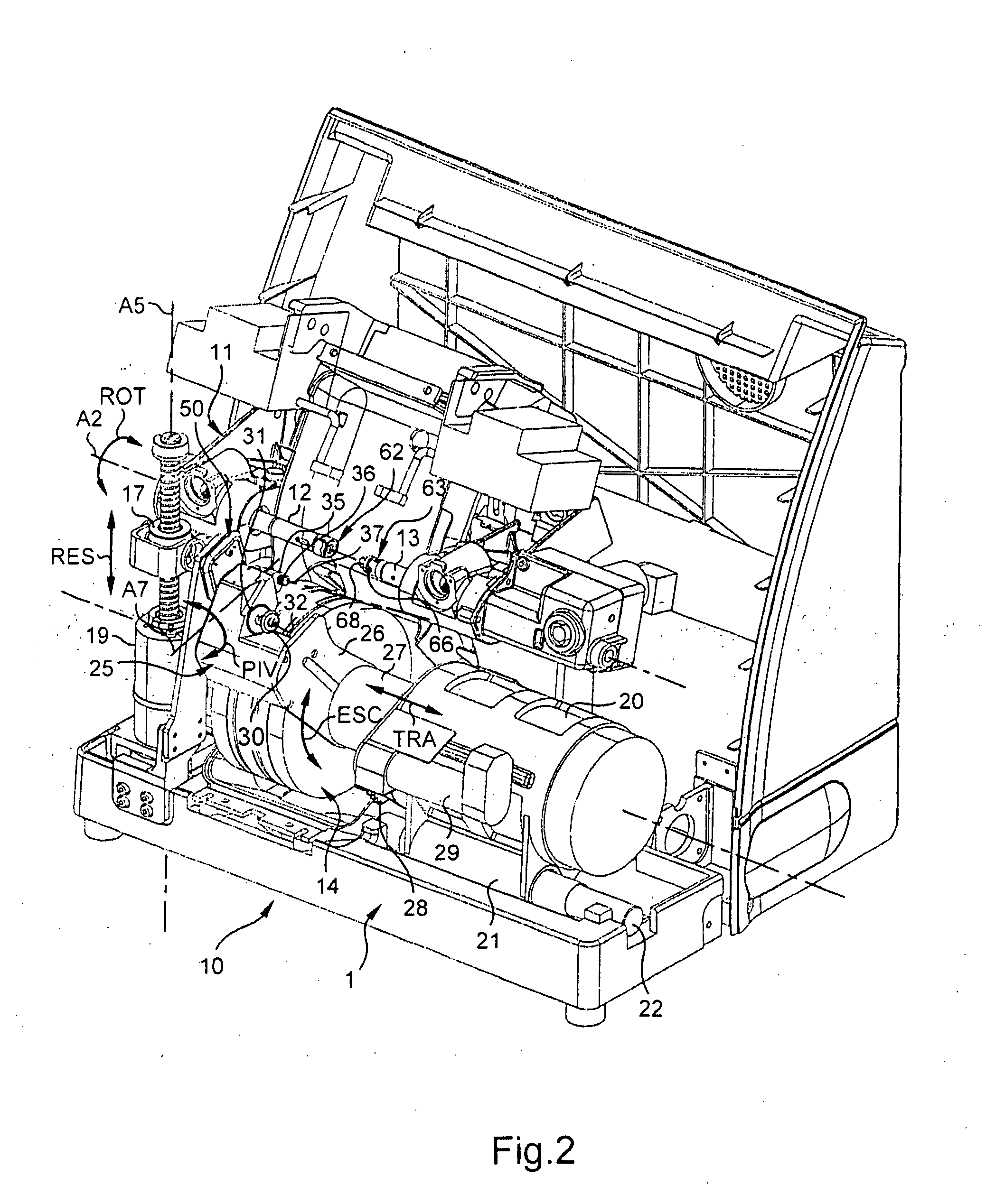 Device and a method for adjusting the drilling direction of a tool for drilling an ophthalmic lens