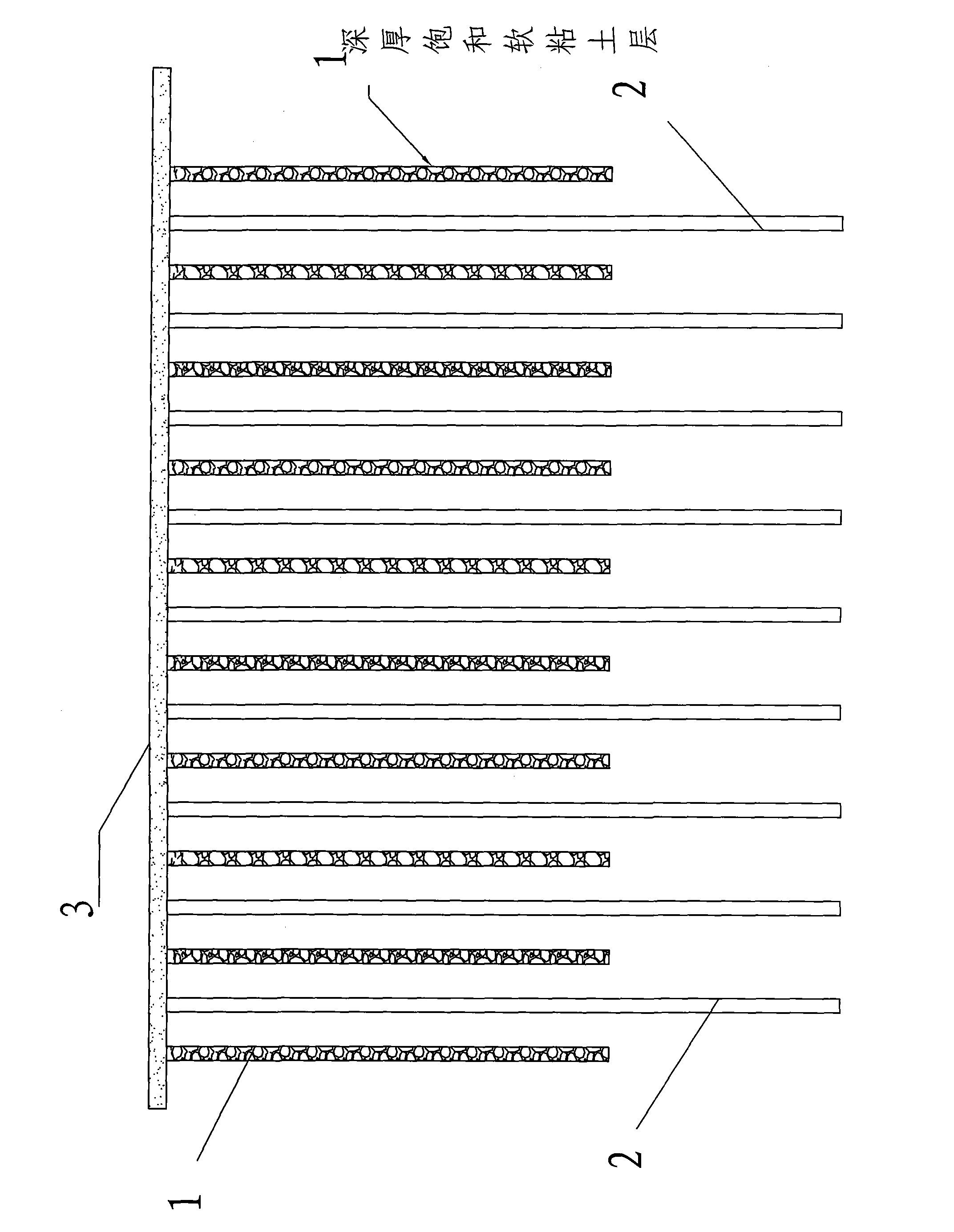 Method for treating spiral oil-extruding filling pile composite foundation in stratum containing soft clay