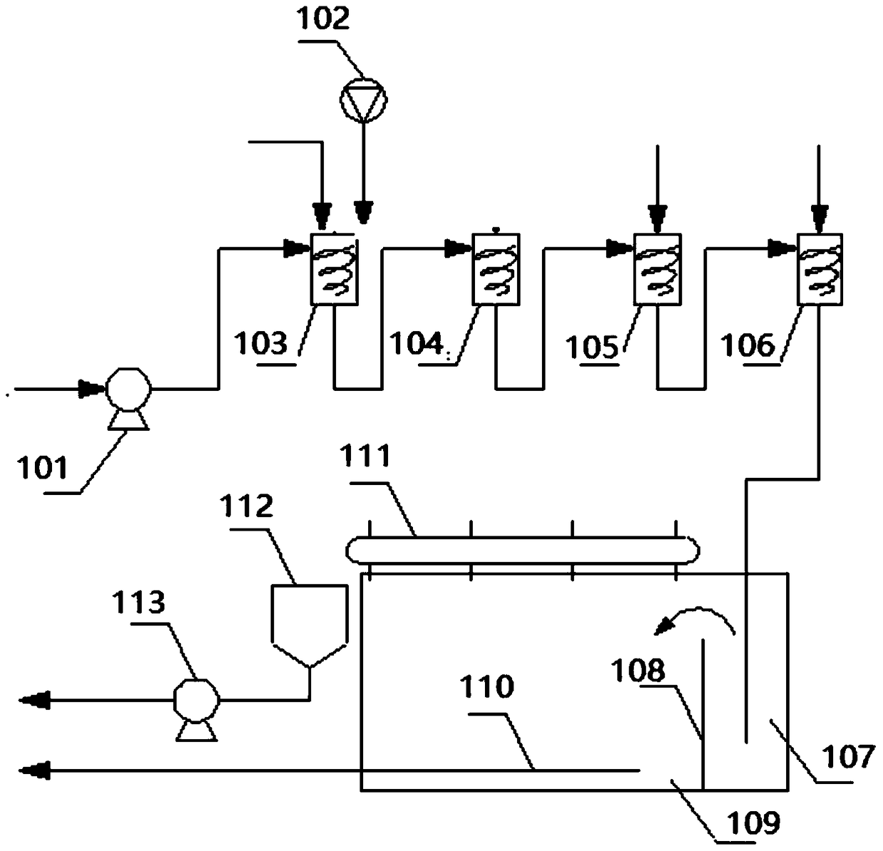 Wet spinning acrylic fiber production polymerization wastewater treatment system and treatment method