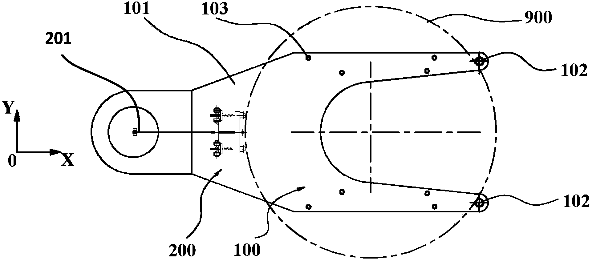 Push rod type wafer clamping device employing stretching of cotton rope and springs