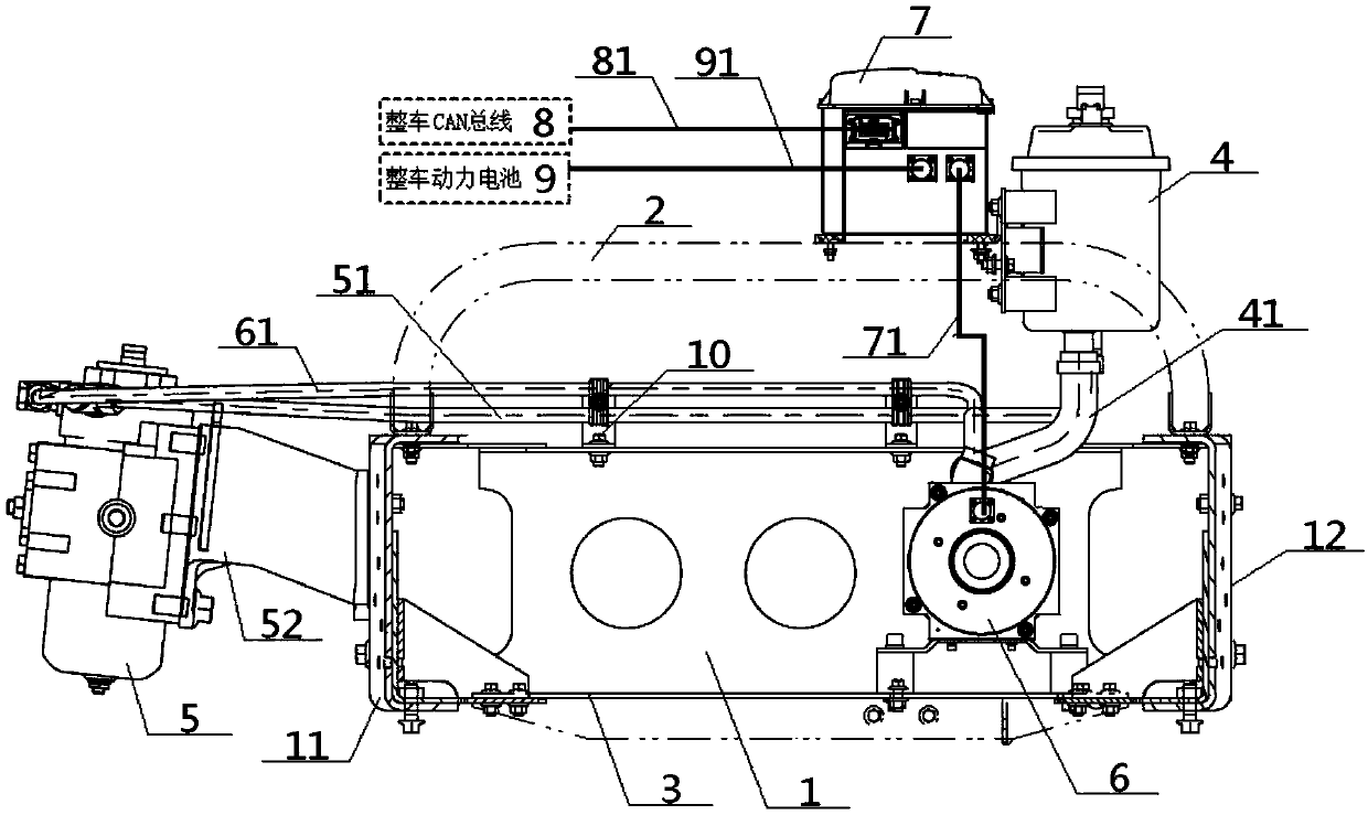 Commercial vehicle electric hydraulic power steering device and use method