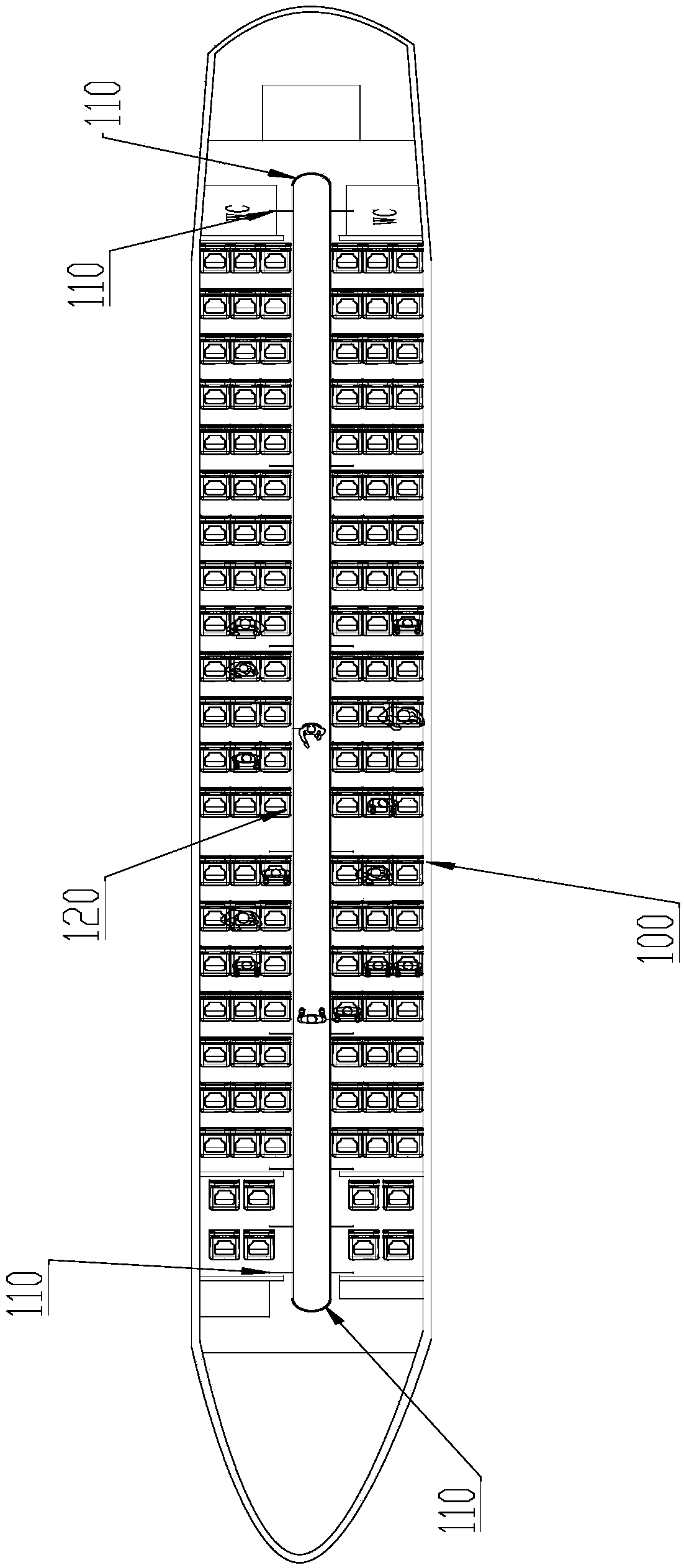 Airplane flight attendant safety guaranteeing device