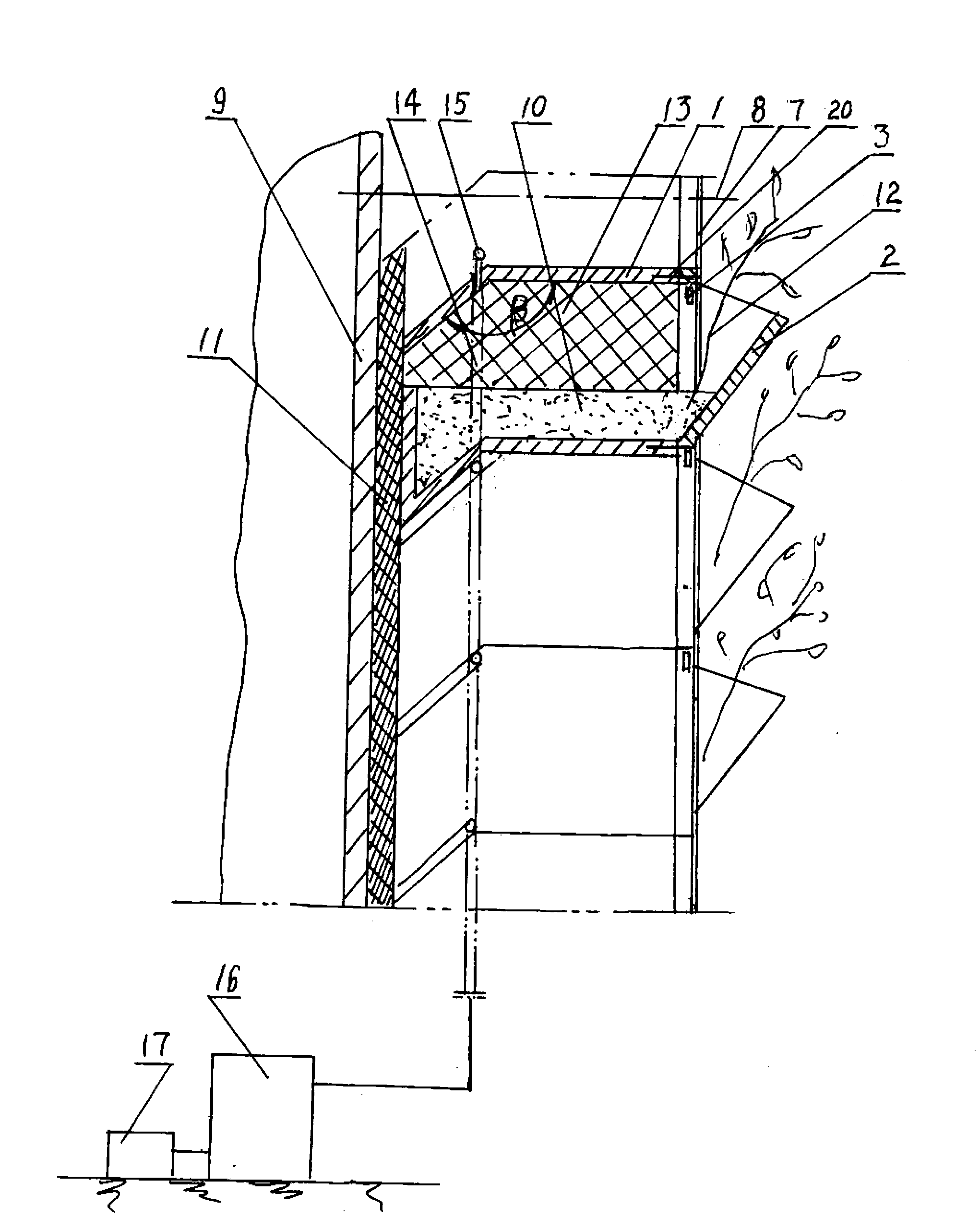 Combined cultivation device of greening plant three-dimensional vegetation