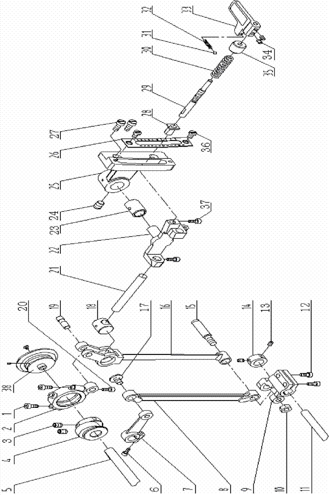 Unison feed device of industrial horizontal-cylinder unison-feed sewing machine