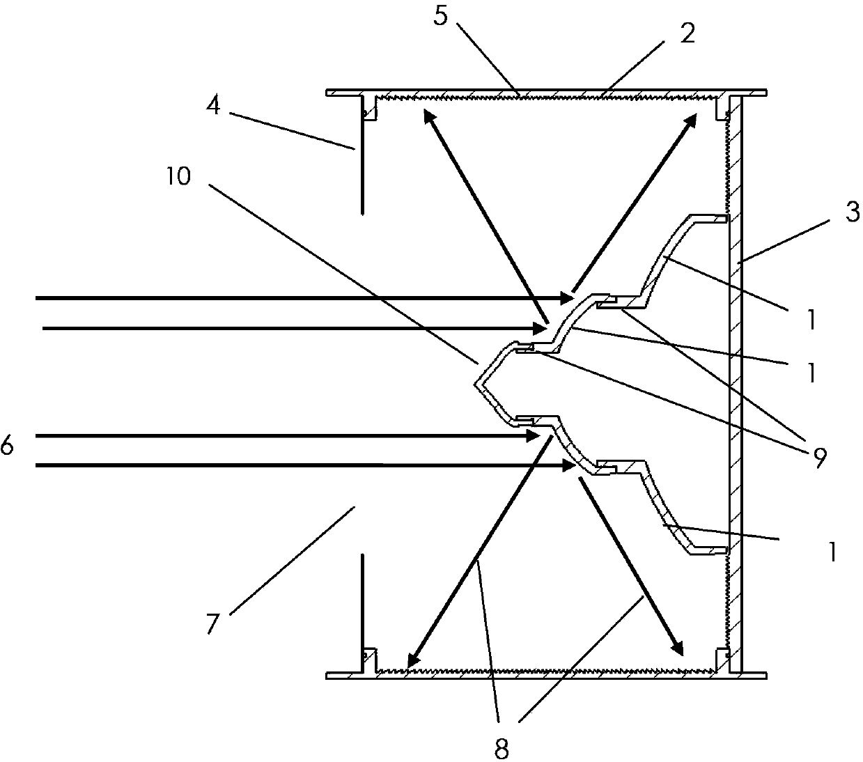 High-energy laser beam expanding and absorbing device