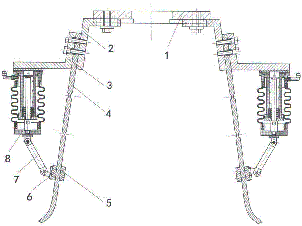 Manipulator with elastic bellows single-acting cylinder driving serial flexible hinge framework