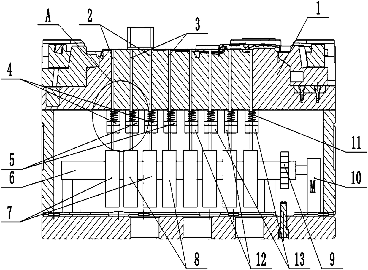 Ejection mechanism for engine flip injection mold