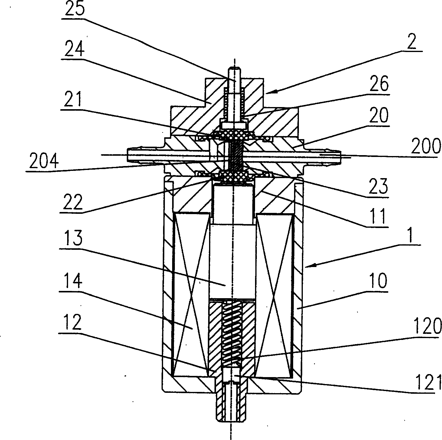 Minitype double-diaphragm electromagnetic valve