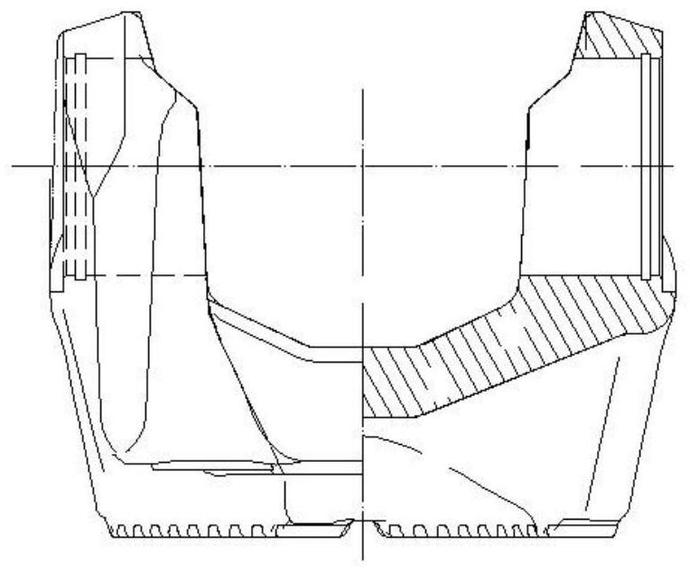 A universal jig for machining flange fork bolt holes