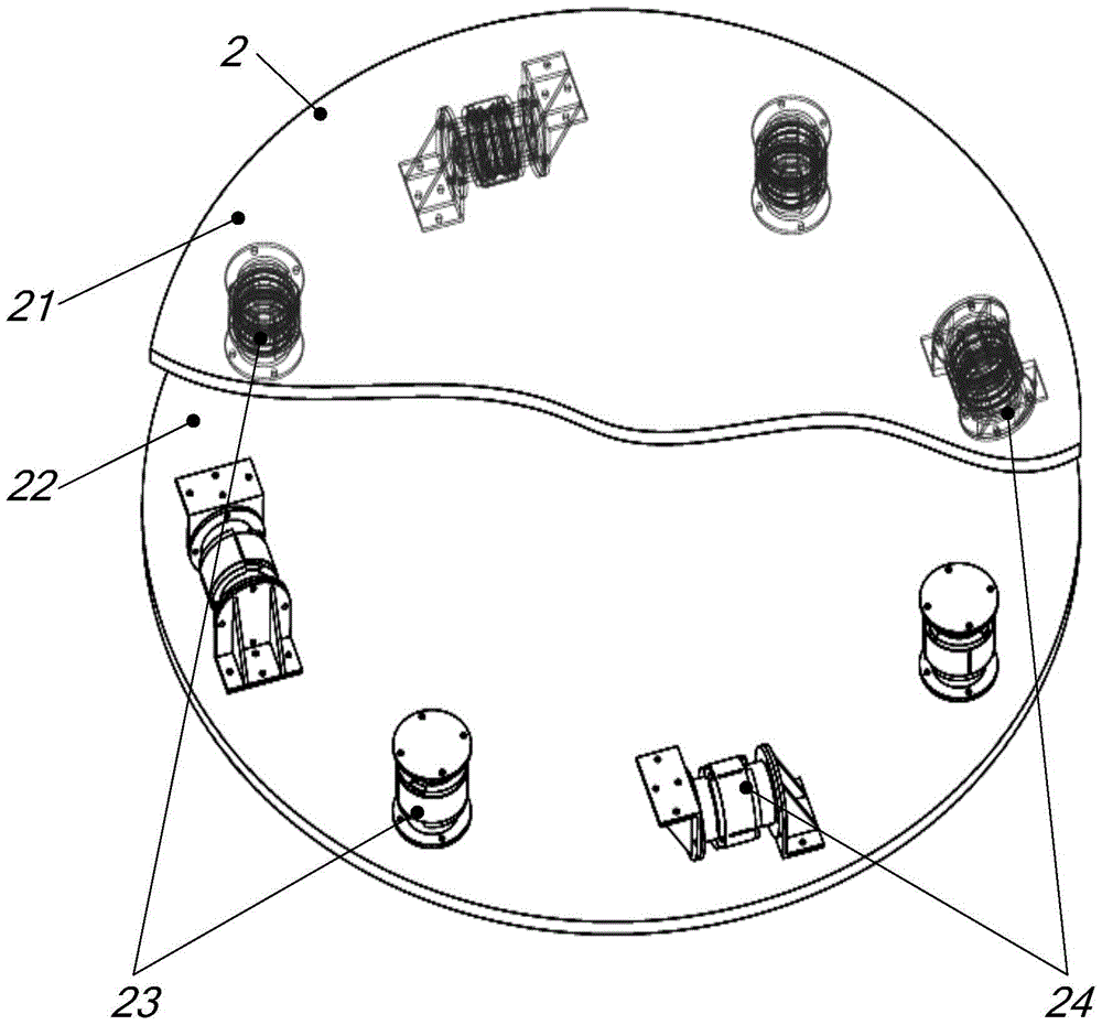 Configuration and assembly method of eight-bar connection non-contact satellite platform