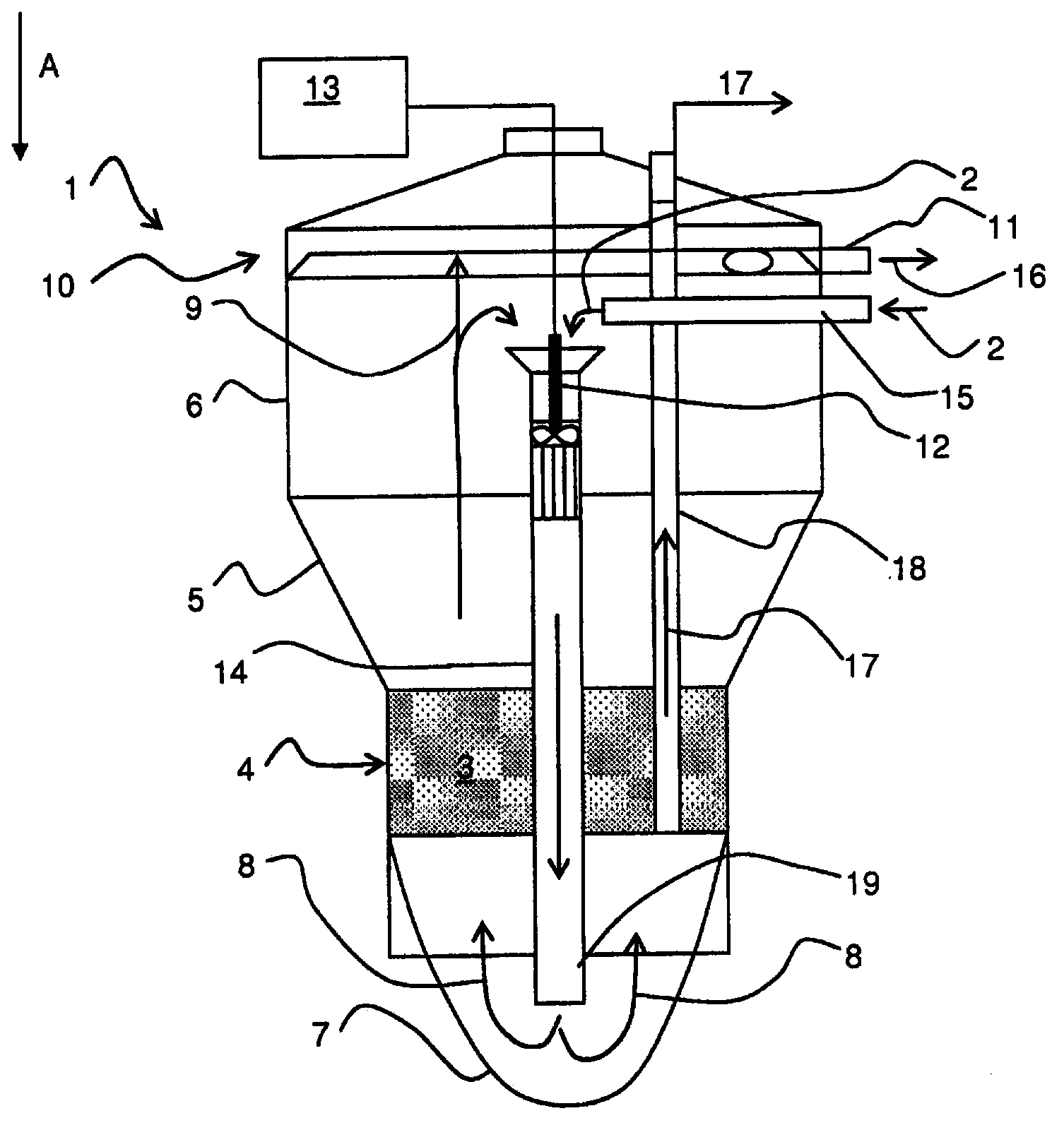 Reactor and a method of purifying a process solution