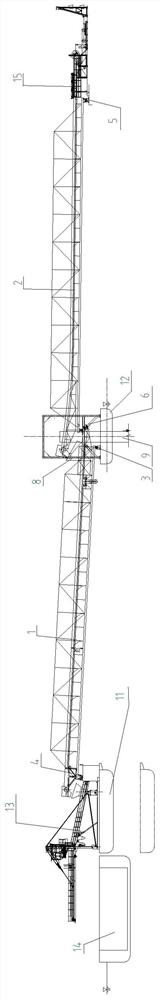 Wharf shipment belt conveyor system for large water level difference