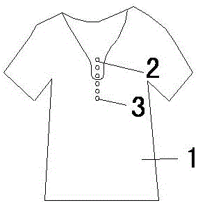 Short-sleeved garment with buttons
