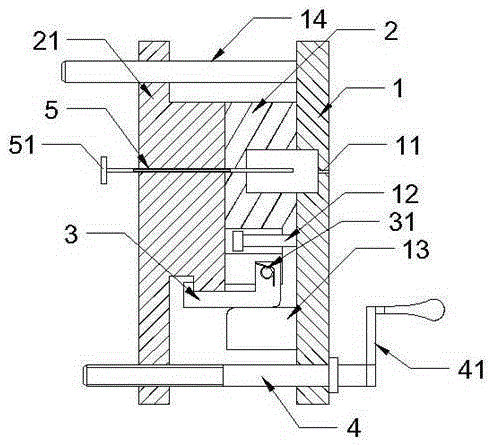 Secondary mold opening mechanism provided with drag hook