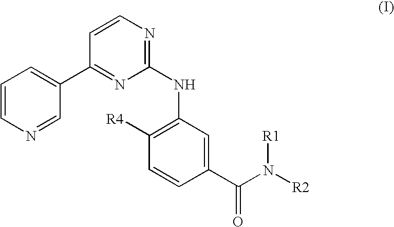 Pyrimidylaminobenzamide derivatives for systemic mastocytosis