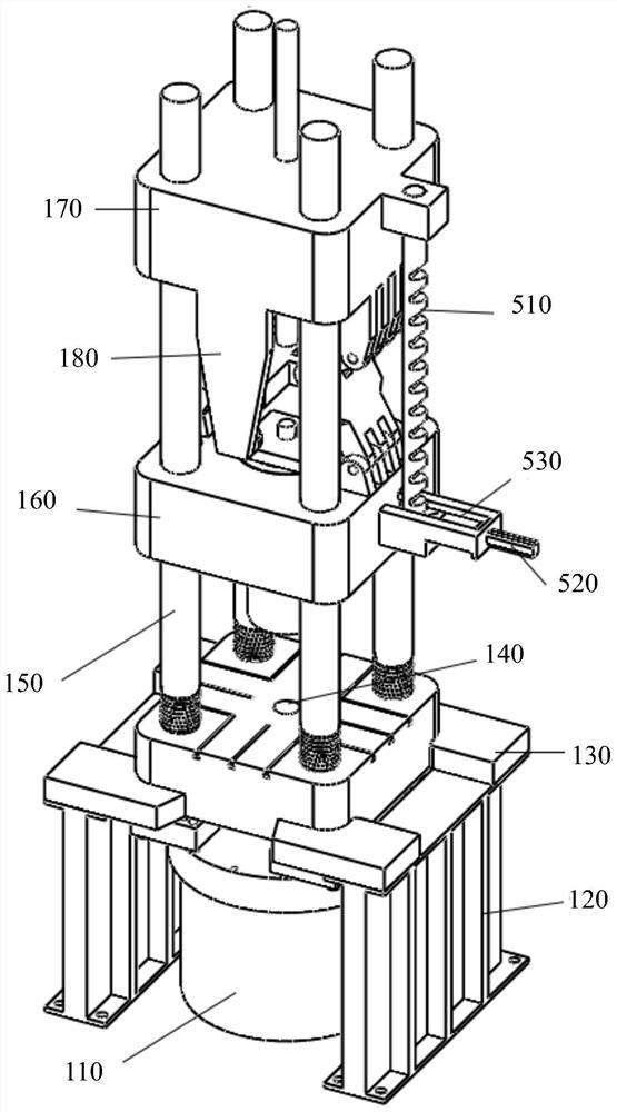 A casting and forging integrated device adopting toggle link mold clamping structure