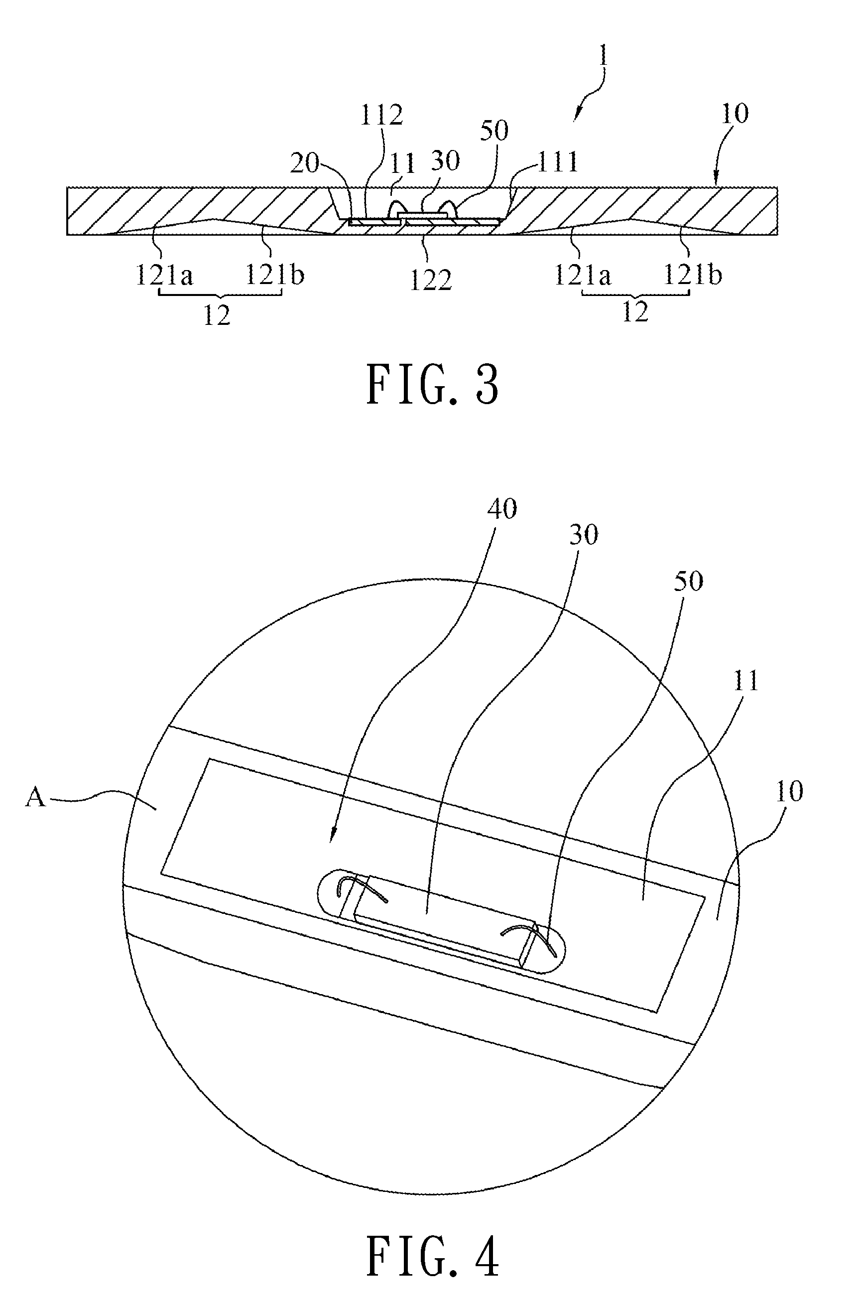 Light-emitting diode module with a reflecting portion having two inclined planes opposite to each other