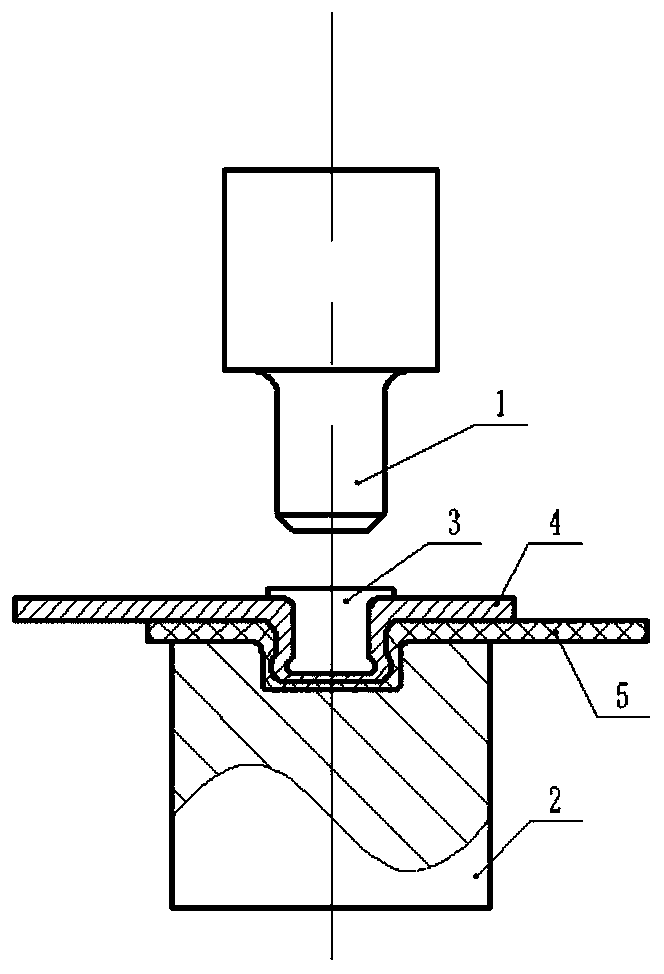 Metal and carbon fiber reinforced resin matrix composite laminated plate holeless riveting device and method