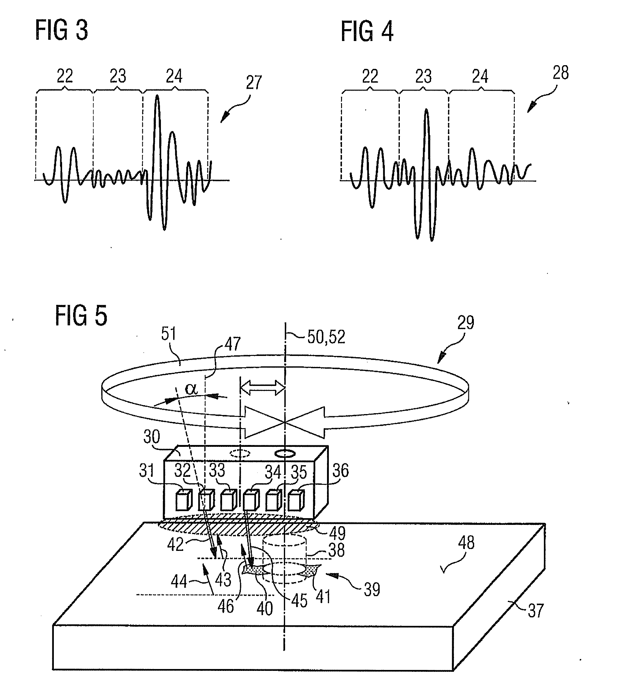 Device for detecting a flaw in a component