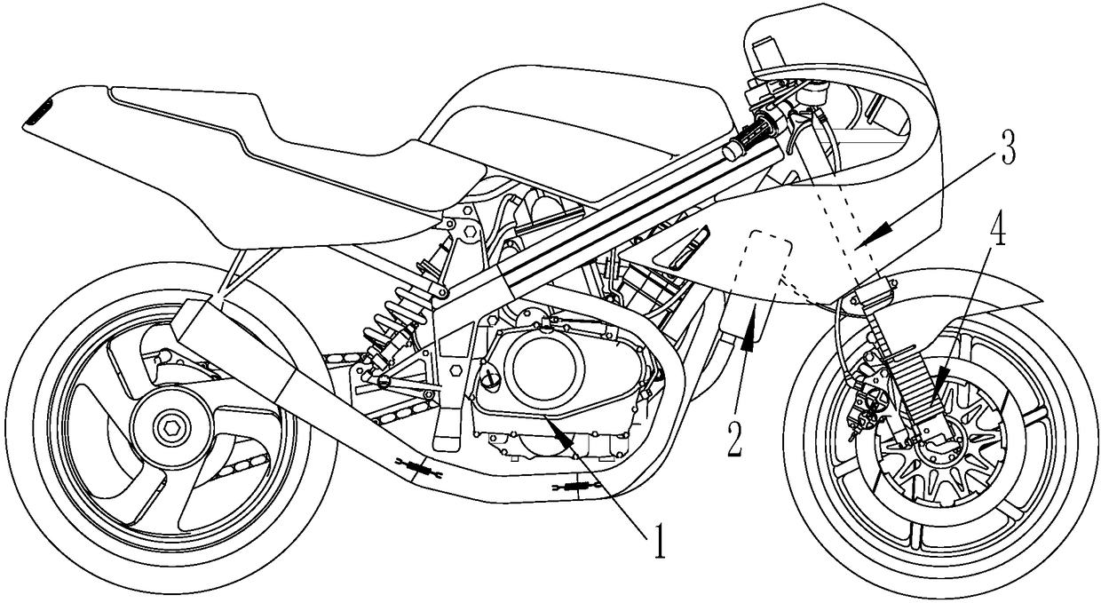 Motorcycle water-cooling control system and motorcycle with motorcycle water-cooling control system