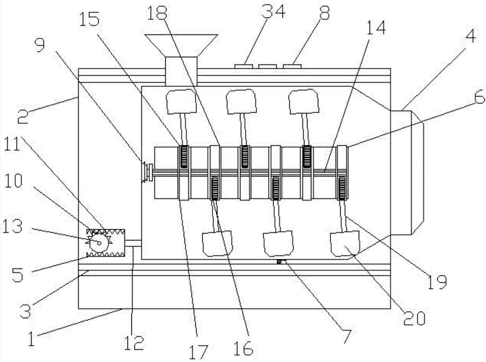 Uniform roasting machine with alarming device and paste-proof pan