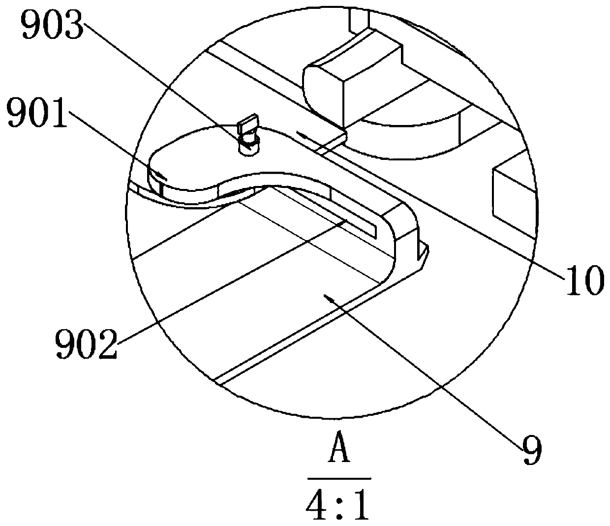 Skiing exercising device with function of correcting skiing action