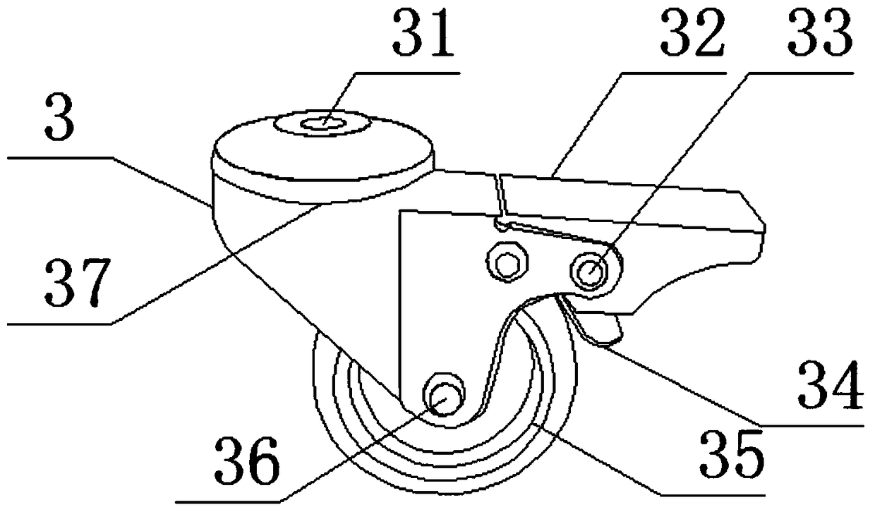 Trolley provided with towing hook and deceleration wheel and used conveniently and quickly