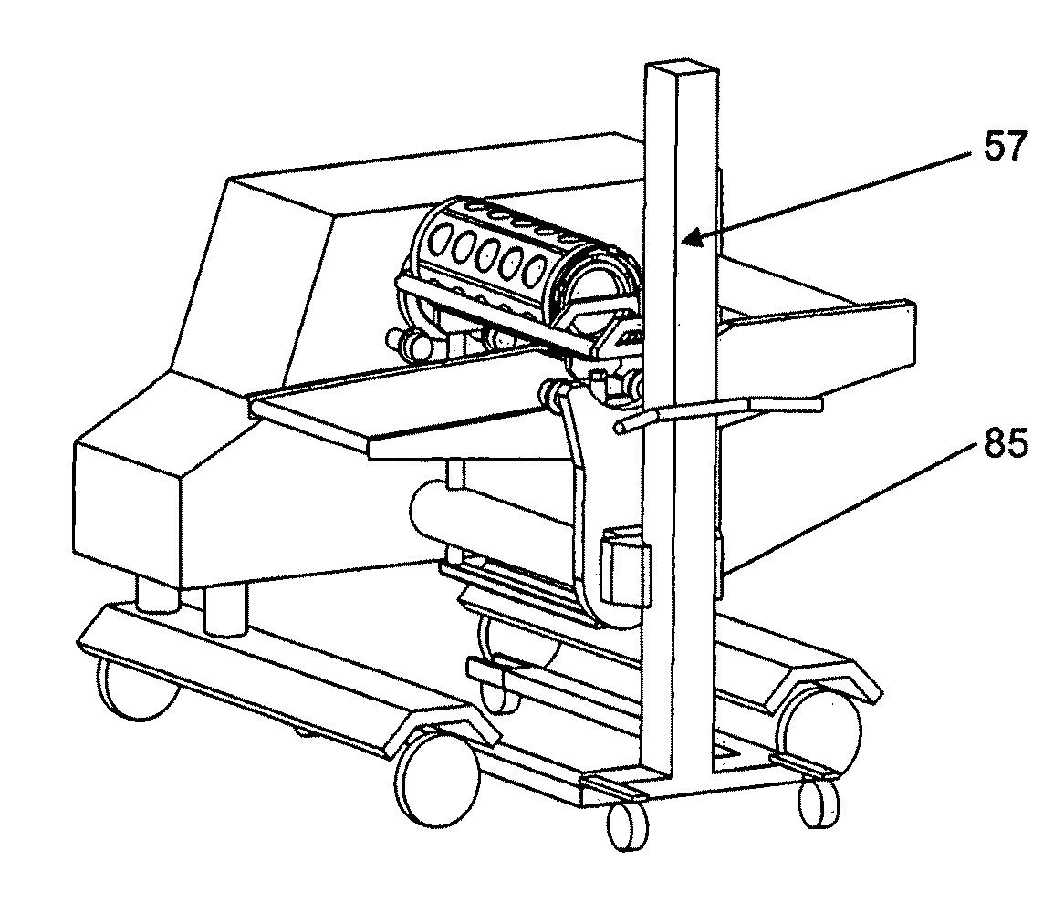 Movable unit for transport of a mould drum and methods thereof
