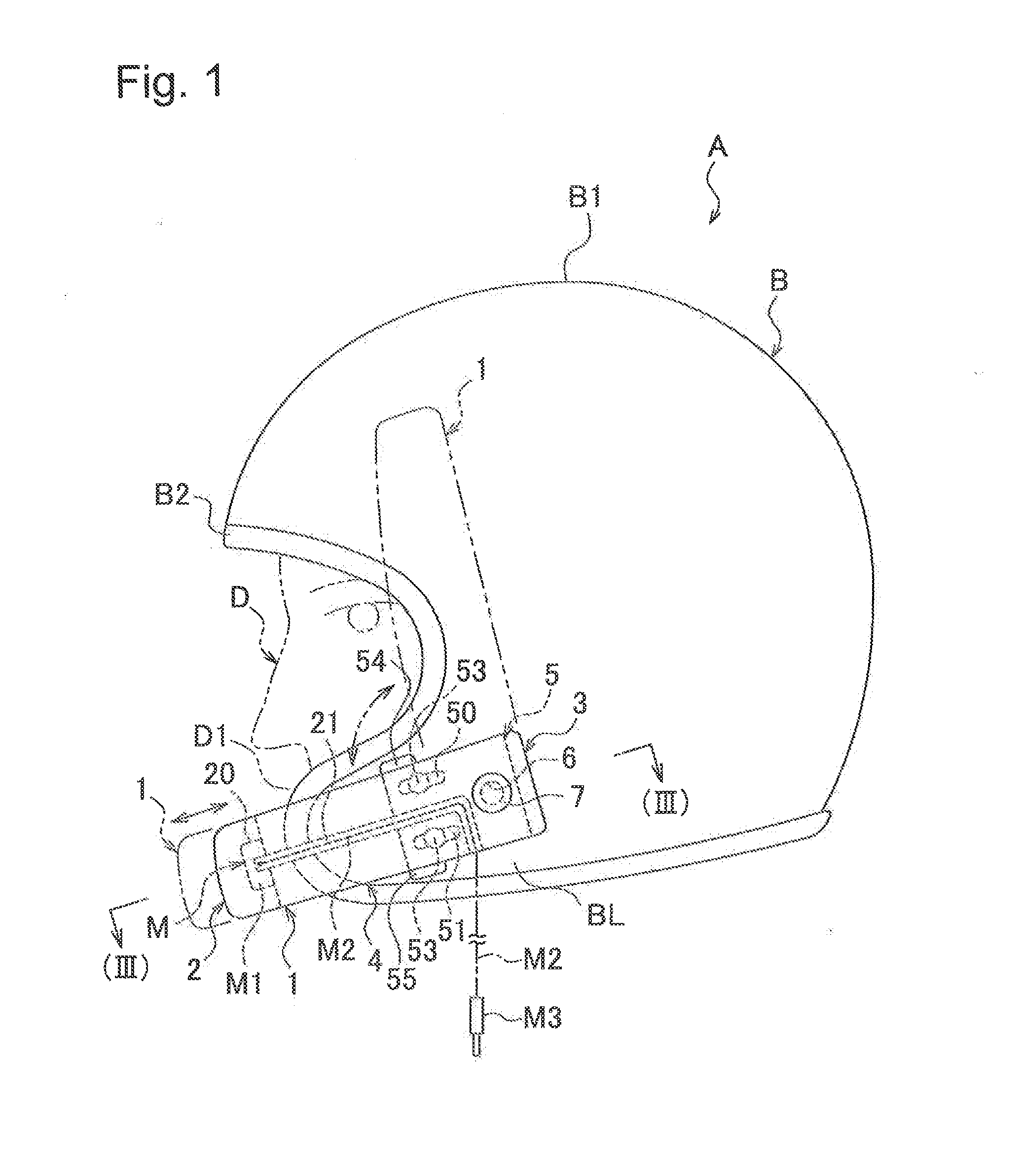 Microphone mounting device and open-face helmet