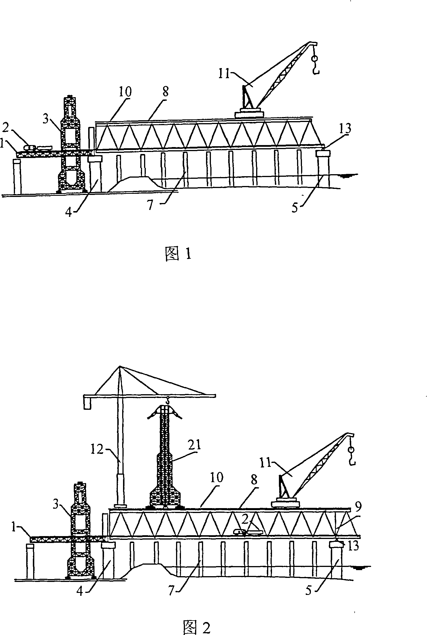 Method and system for erecting steel trusses by stay cable auxiliary complete cantilever