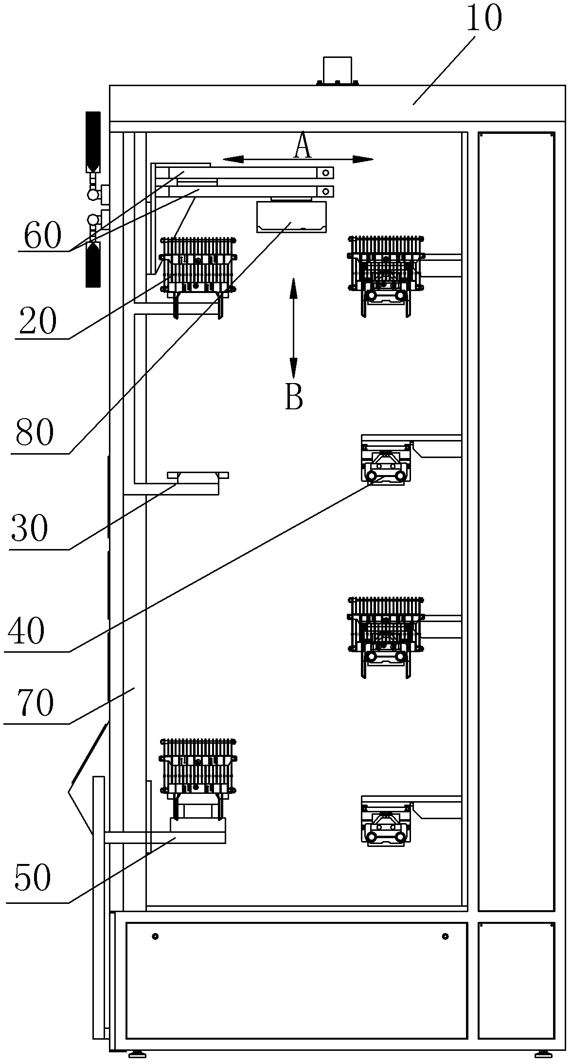 Automatic loading and unloading device for PECVD (plasma enhanced chemical vapor deposition) equipment