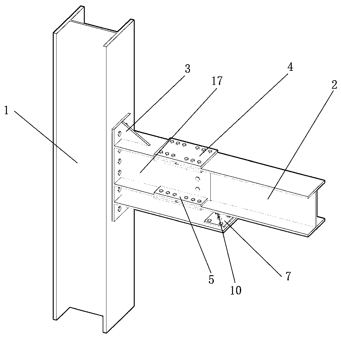 Energy-dissipation connecting steel structure beam-column joint and mounting method thereof