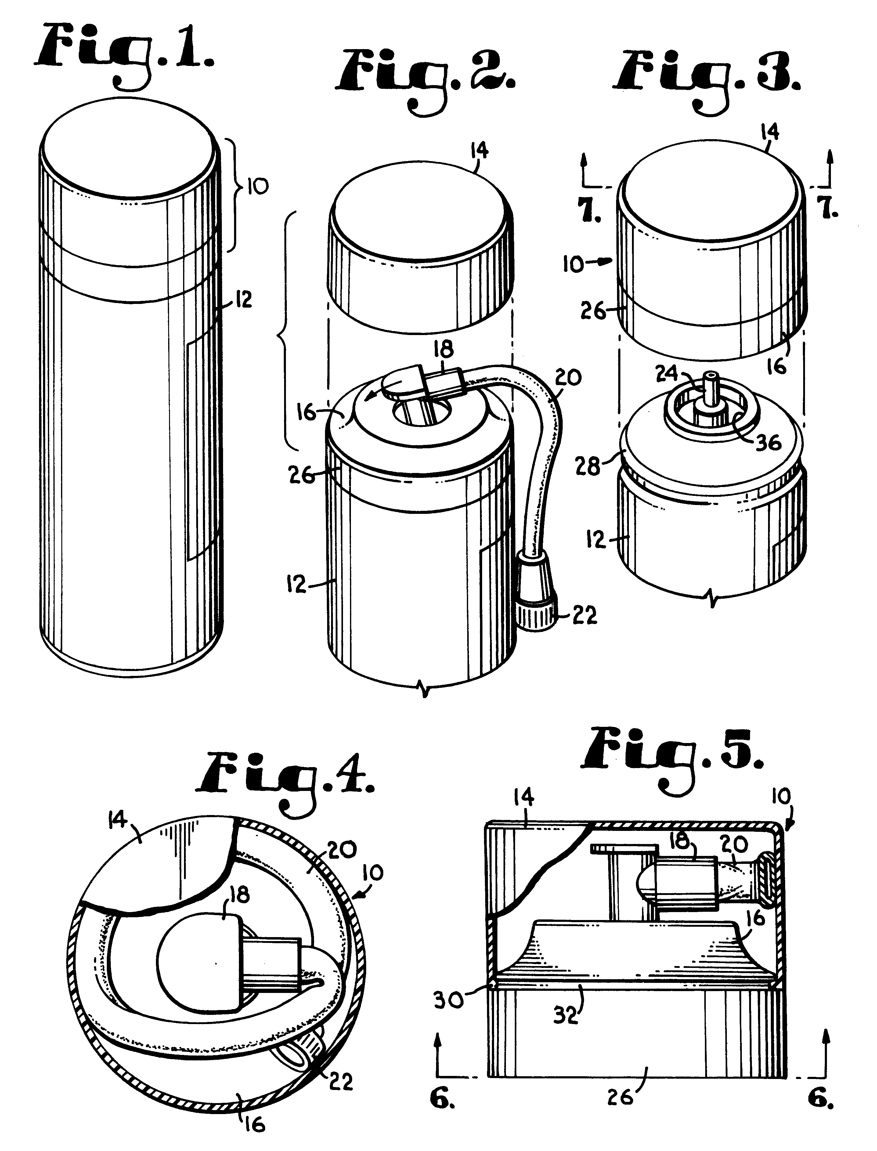 Self-contained hose assembly for a pressurized canister