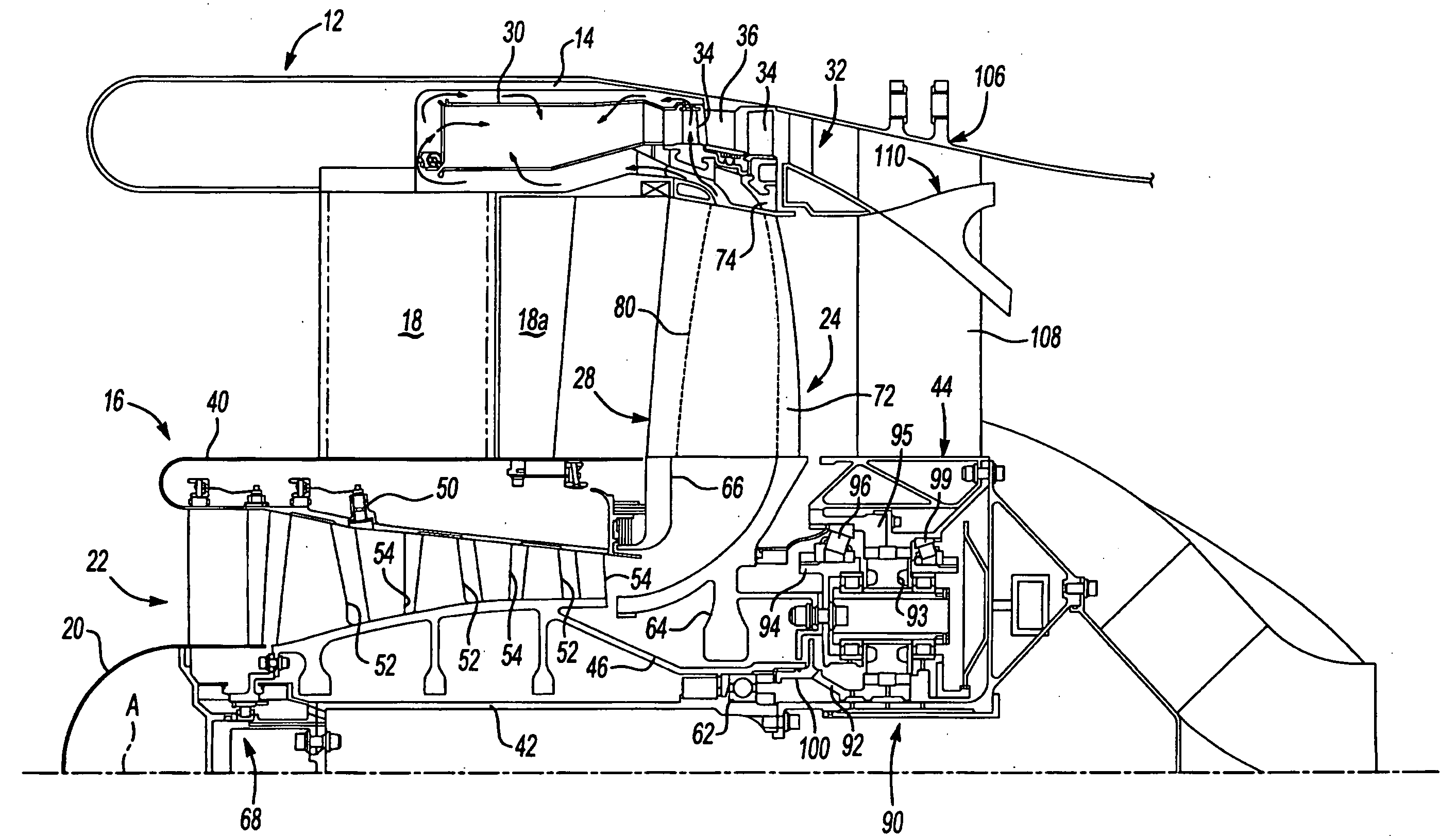 Axial compressor for tip turbine engine