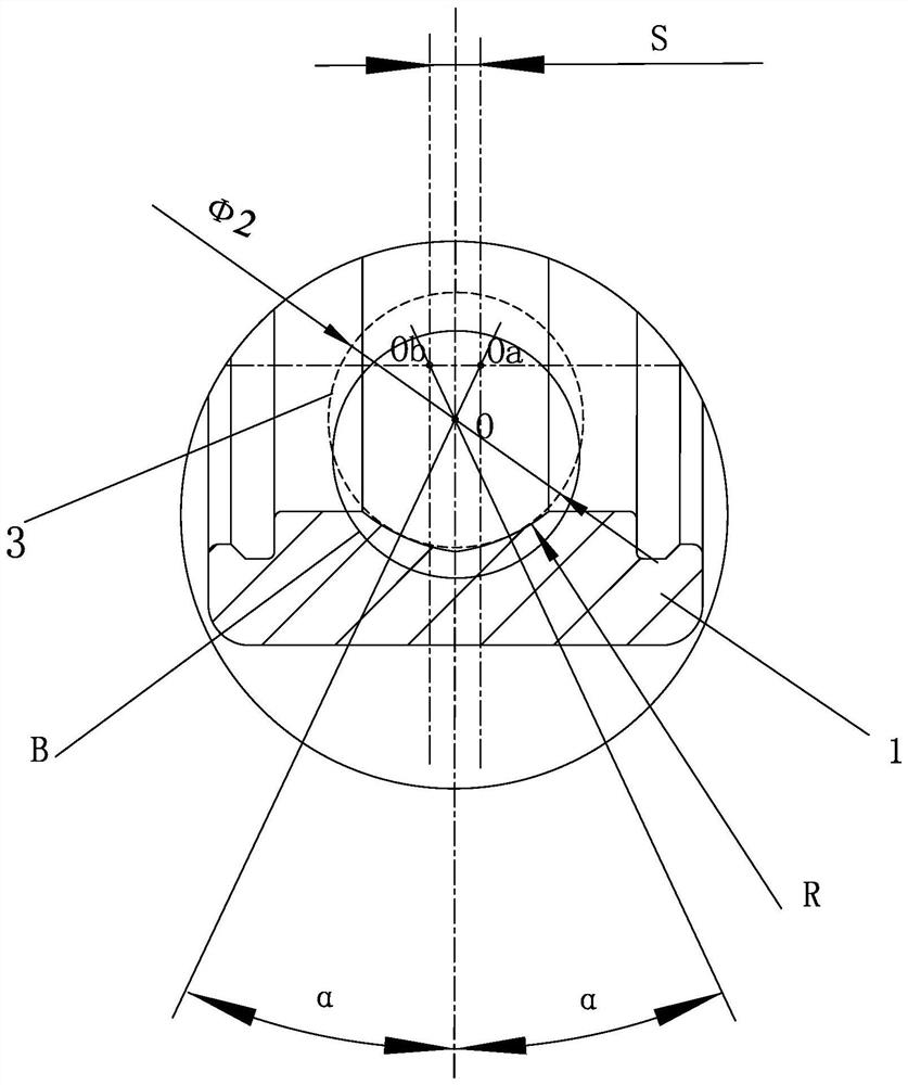 Finishing machining method for peach-shaped groove of four-point contact ball bearing