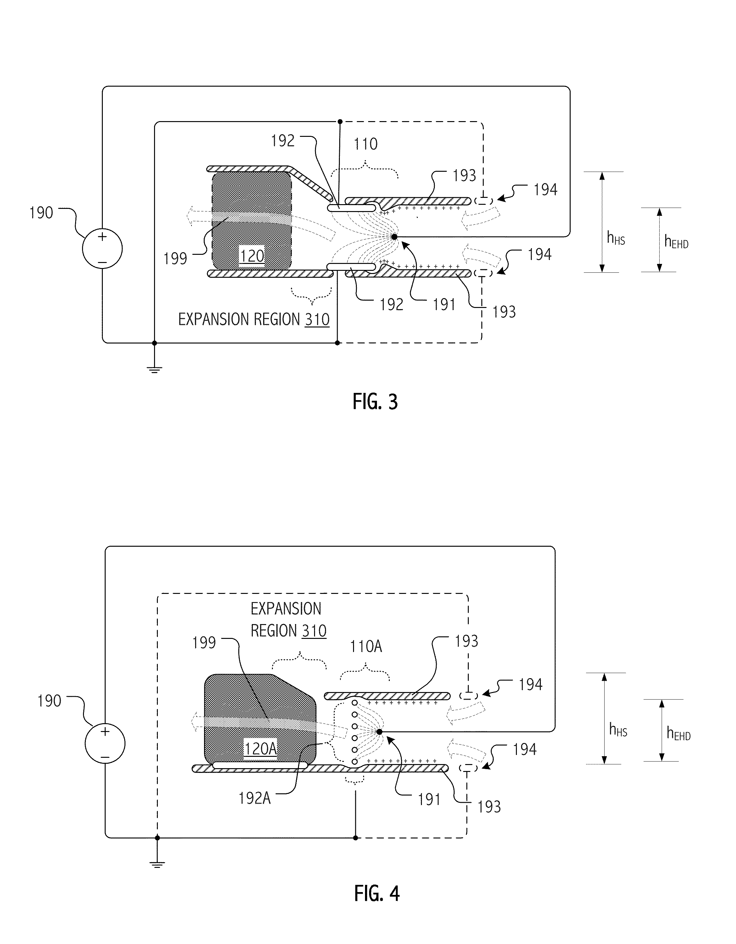 Electrohydrodynamic (EHD) air mover configuration with flow path expansion and/or spreading for improved ozone catalysis