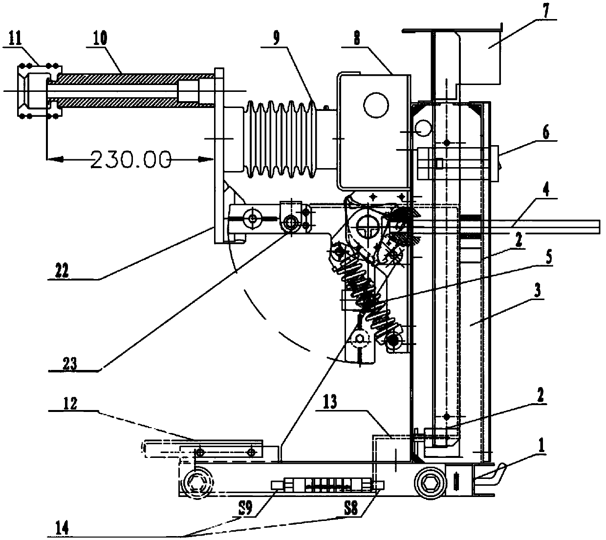 Electricity-test grounding handcart device