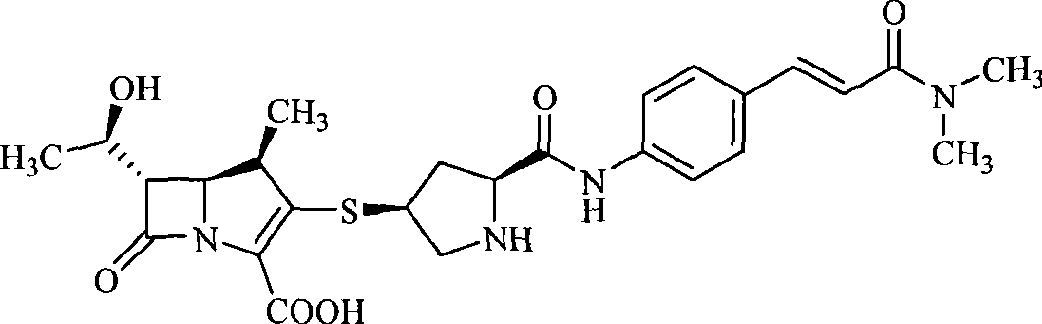 Formyl aniline substituted sulfhydryl pyrrolidine carbpenem compounds