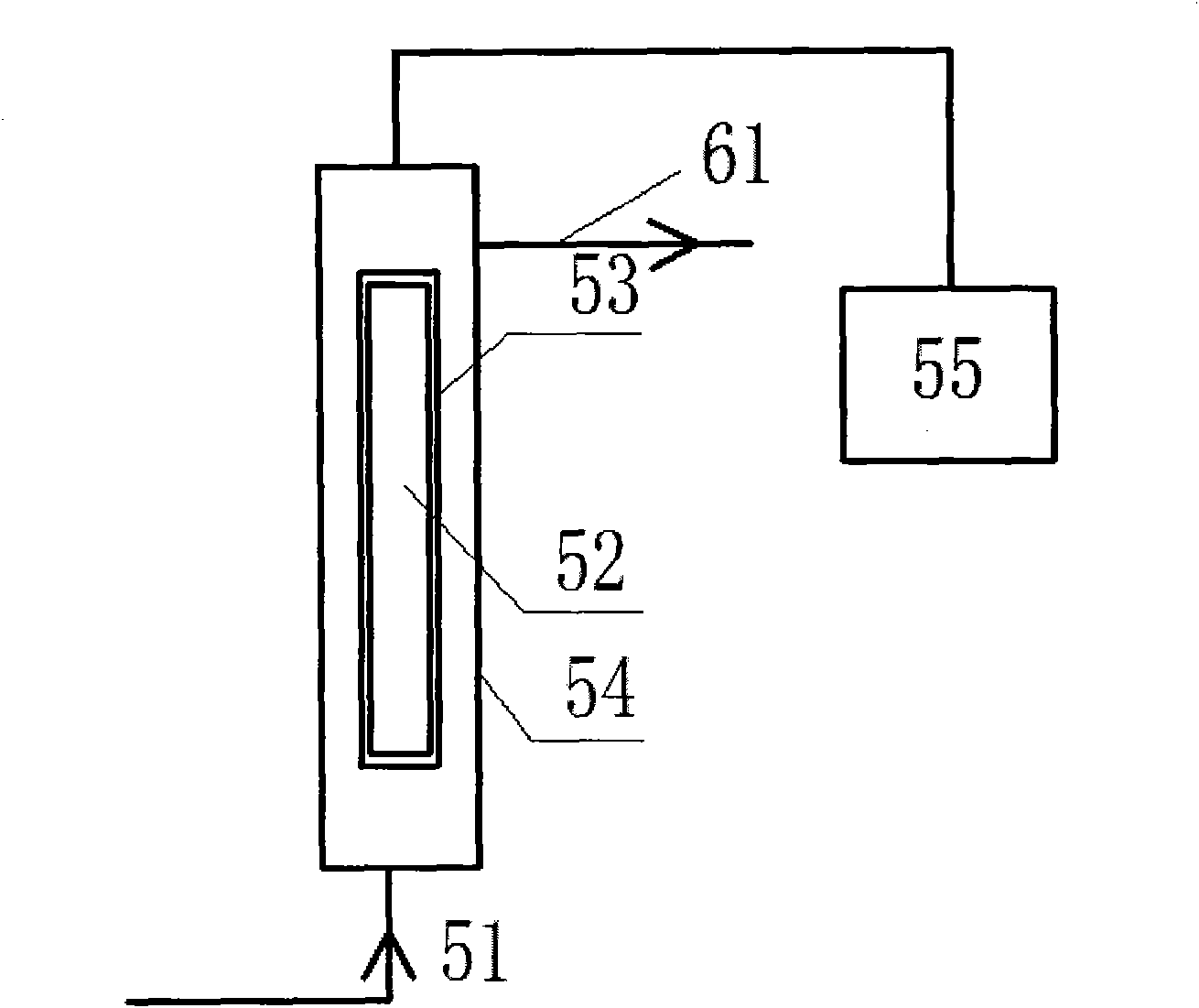 Short-flow water purification process and device using immersed ultra-filtration membrane as core