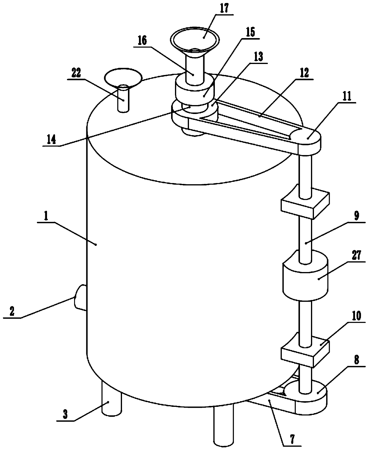 Stirring type environment-friendly electroplating wastewater precipitation treatment device