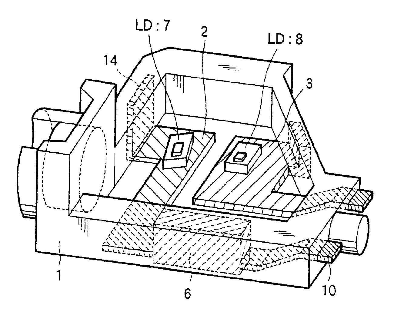 Package structure for a hybrid optical module and method of producing the same
