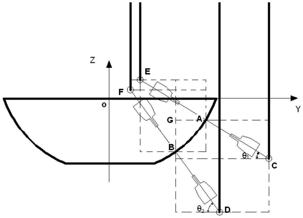 Automatic profiling detection system for ultrasonic water spraying penetration of curved generatrix revolving body composite material