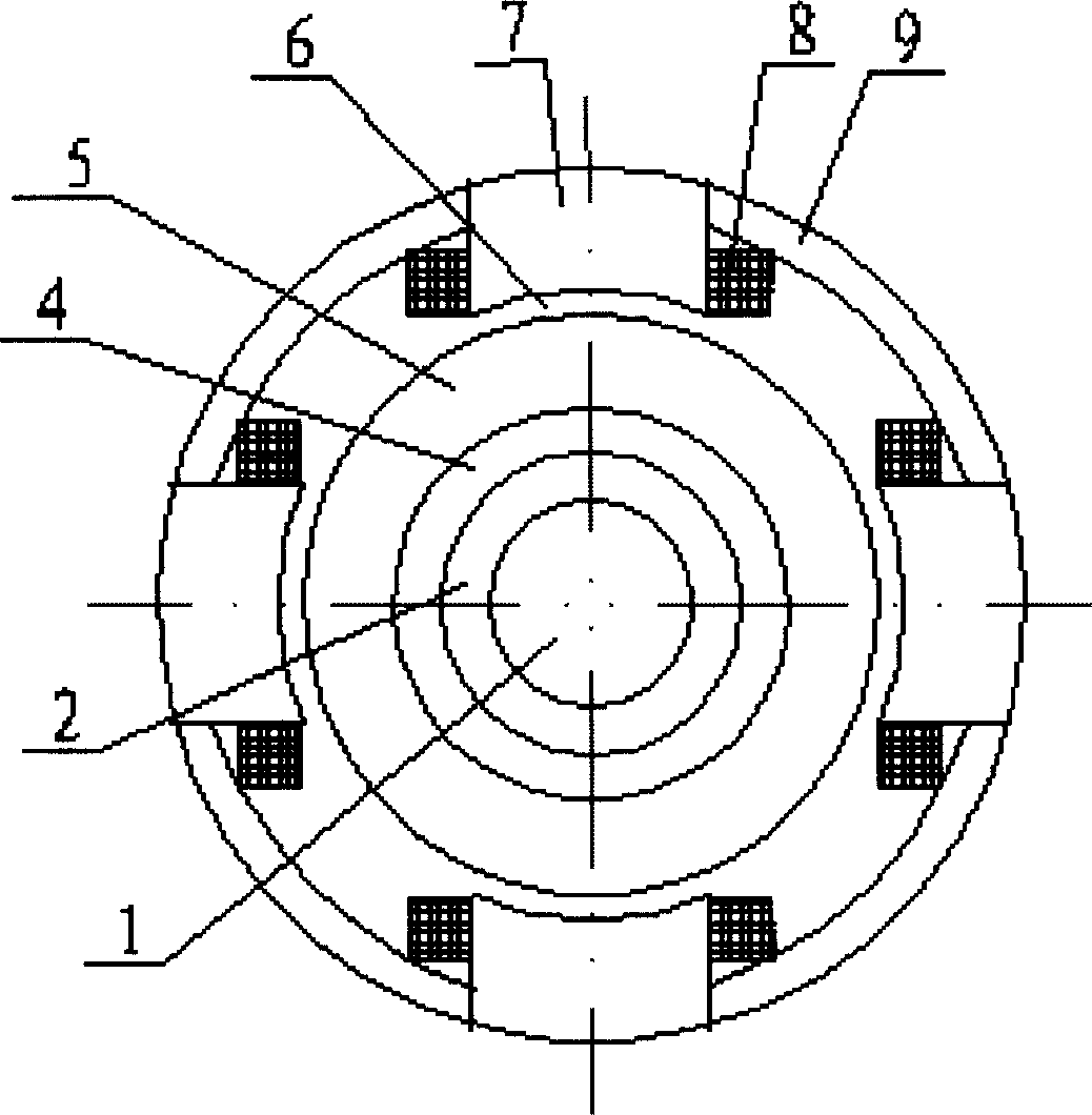 Low-power consumption permanent magnetic offset mixed radial magnetic bearing