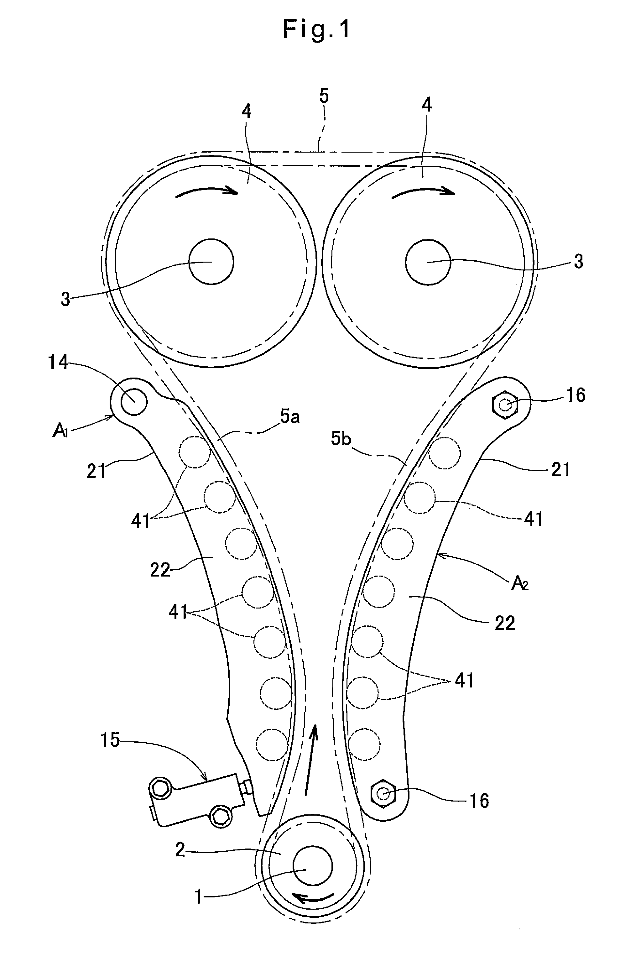 Chain guide and chain transmission device