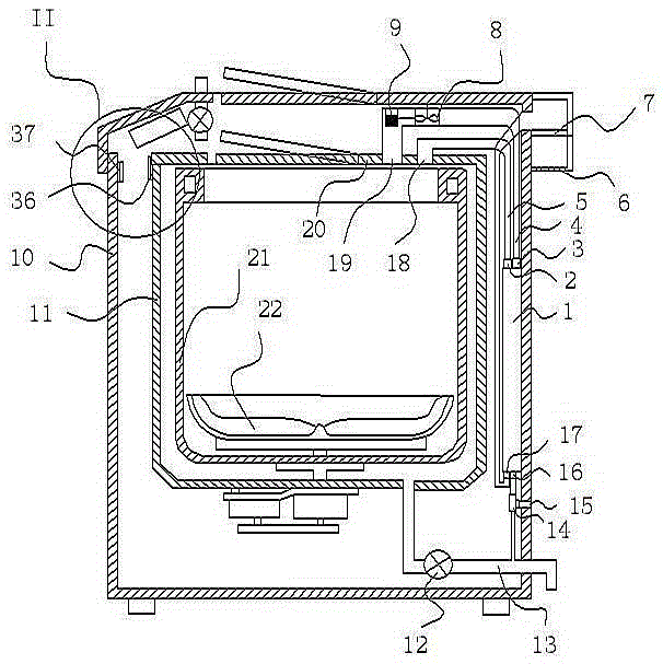 Washing machine with heat exchanger