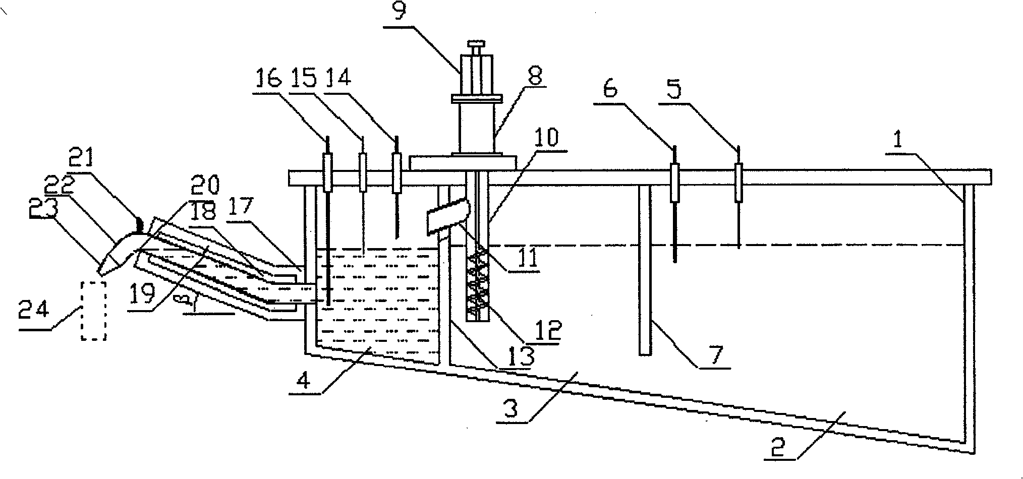 Over-flow type maguesium alloy melt quantitative transfering apparatus