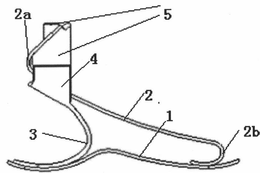 Carbon fiber energy storage pseudarthrosis prosthetic feet