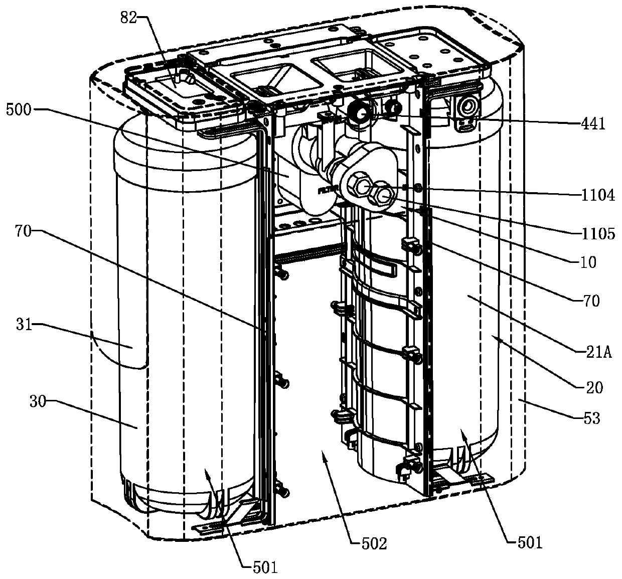 Water treatment machine and shell thereof