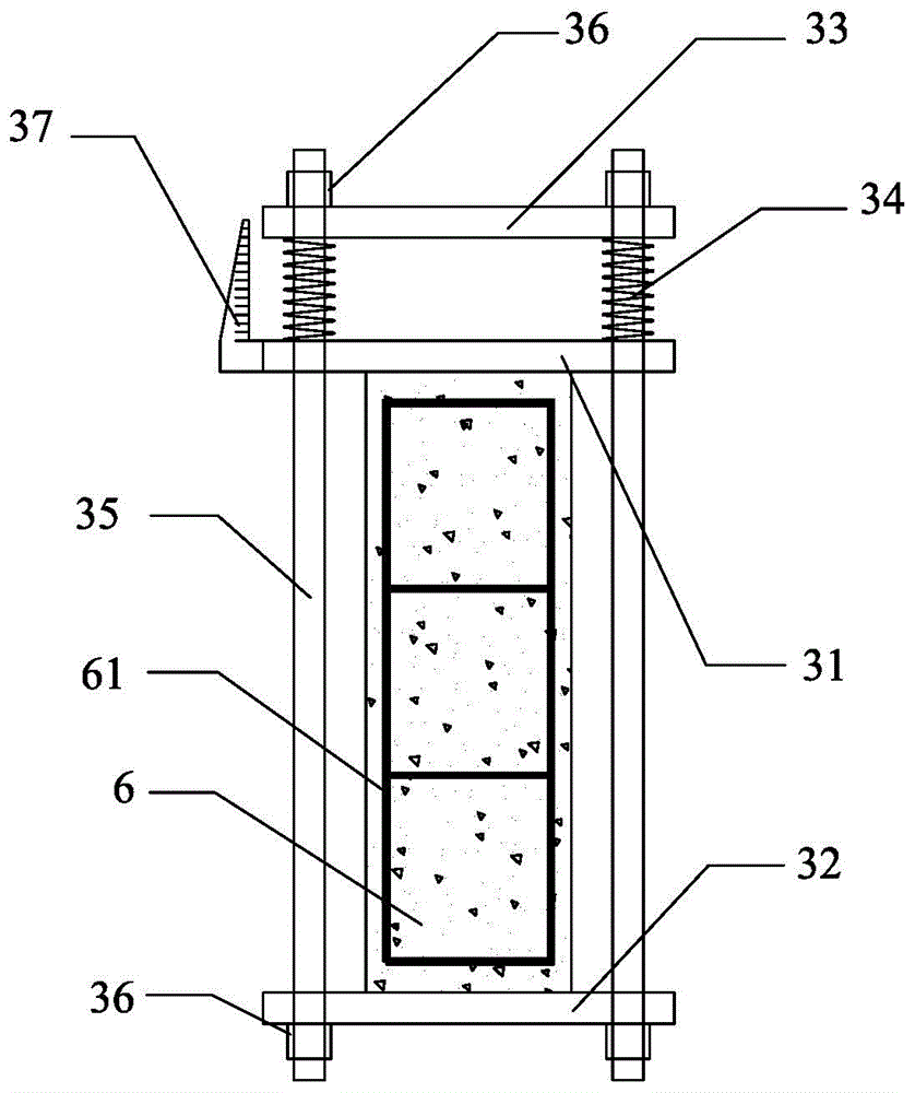 Experimental device for repairing concrete by electrochemical deposition