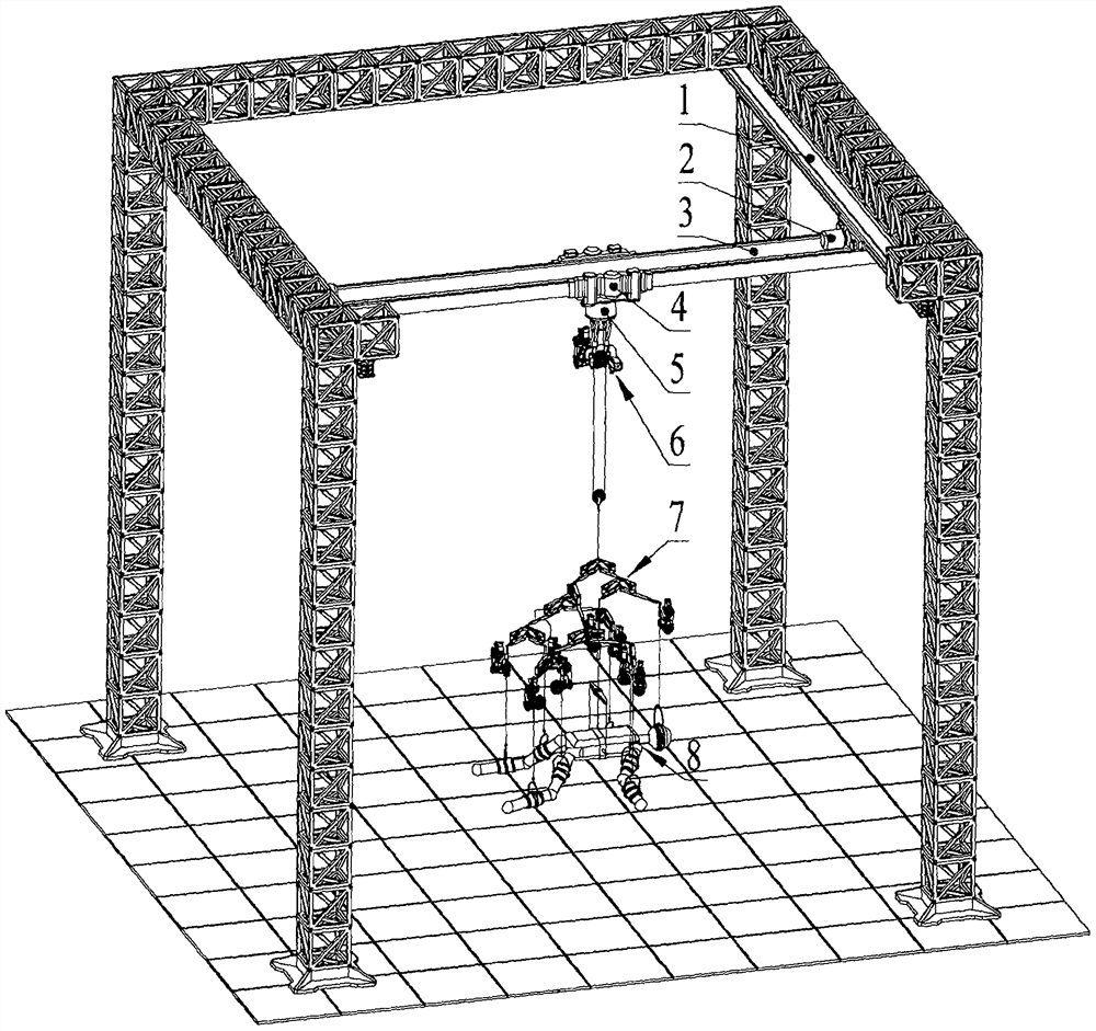 Active and passive hybrid drive self-adaptive gravity unloading astronaut ground training system